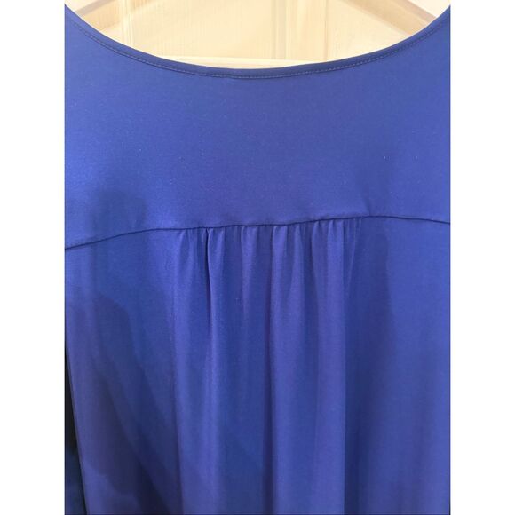 Michael Michael Kors Royal Blue Gold Zip Uo Blouse sz 3X - Picture 7 of 8